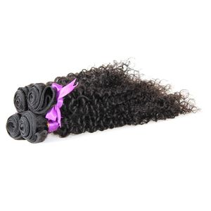 Pelo brasileño que teje 4 piezas de pelo virgen rizado Natural pelo virgen brasileño negro 4 paquetes, sin derramamiento, sin enredos