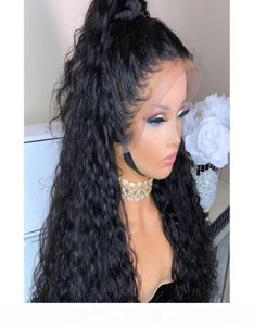 Brasileño High Ponytail Wave Natural Lace Human Hair Wigs with Baby Hair 180 Densidad 4x4 Base de seda Peluces delanteros Remy5677745