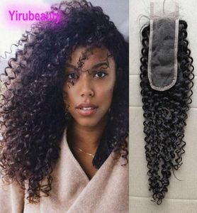 Braziliaans Echt haar 2X6 Vetersluiting Middenscheiding Kinky Krullend 26 Met babyharen Maagd haarsluitingen 1024inch6066075