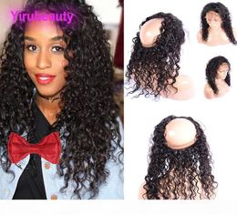 Brésilien Human Cheveux 360 Lace Frontal Water Wave Curly Laceal Frontal avec Baby Hair Fermeure Part Natural Black 822inch7490057