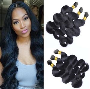 Brésilien Hair Balk Body Wave pas de trame mouillée et ondulée pour micro-mini tressage de cheveux cheveux