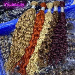 Braziliaanse menselijke haarbulks 613# 27# 350# 30# 99J Water Wave Curly Peruaanse haarproducten 14-26 inch kleurrijk 3 stuks/lot