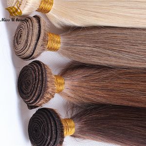 Bundles brésiliens de cheveux humains 1 Bundle couleur brune HairWeaves Trame Extensions colorées Remy Hair Blonde Red Wine 99J