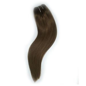 Braziliaanse menselijke haarbundels # 8 Ash Brown Color Silk Straight Hair Wefts and Long Hair Extensions 300Gram Lot, Gratis DHL