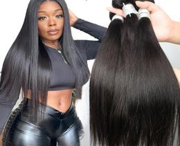 Bundles de cheveux humains brésiliens malaisiens péruviens cambodgiens non transformés vierges paquets de cheveux raides teintables 10A Grade cheveux humains We8544133