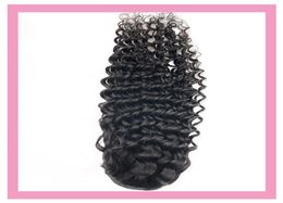 Cheveux humains brésiliens vague profonde queues de cheval 826 pouces bouclés indiens vierges extensions de cheveux produits capillaires non transformés queue de cheval naturel 3974758