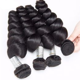 Cheveux humains brésiliens doubles trames vague lâche 4 paquets péruviens extensions de cheveux vierges couleur naturelle