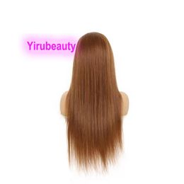 Cheveux humains brésiliens Huit couleurs 8 # 13X4 Lace Front Wig Straight Free Part 10-32 pouces Perruques Produits de gros 150% 180% Densité 250%