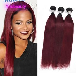 Extensiones brasileñas de cabello humano 3 paquetes 1B 99J Cabellos sedosos rectos Ombre Productos Dos tonos Color Cabellos vírgenes indios peruanos