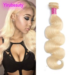 Braziliaanse Human Hair Extensions 613 # Kleur Een Bundlle Body Wave Groothandel Haar Inslagen Sample Blonde Body Wave 1 stuk/partij Yirubeauty