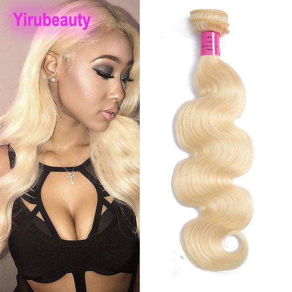 Extensiones de cabello humano brasileño 613 # Color One Bundlle Body Wave Tramas de cabello al por mayor Muestra Blonde Body Wave 1 pieza / lote Yirubeauty