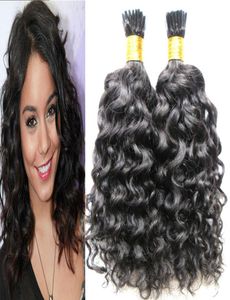 Braziliaanse human hair extensions strengen van menselijk haar extensions kinky krullend capsule keratine I Tip Hair Fusion 100g 1gstrand 100s3897030