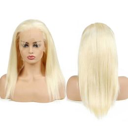 Braziliaans Haar Volledige Kant Front Lace Pruiken 613 Blonde Rechte Indische Peruaanse Maleisische Vrouwen Menselijk Haar Pruiken