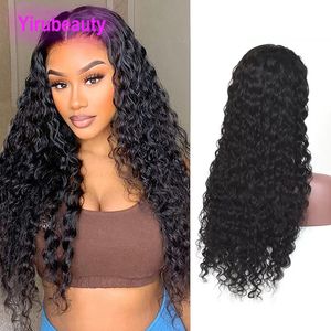 Braziliaanse Human Hair Lace Front 13X4 Pruik Peruaanse Indian Water Wave 180% 210% 250% Dichtheid Krullend 10-34 inch