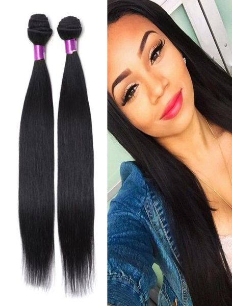 Brésilien Human Hair Straight VIRIGIN CHELS POURMES HUMAN Extensions de cheveux humains Péruviens malaisiens brésiliens brésiliens listes humaines Straig4667823