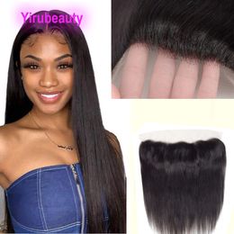 Braziliaanse Menselijk Haar Transparant Kant Frontale 13X4 Body Wave Rechte Kinky Krullend Diepe Golf 12-24 inch natuurlijke Kleur Remy Producten