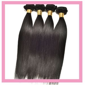 Brésilien Cheveux Humains Vierge Double Weftts 10-30 pouces 10 Bundles Droite En Gros Péruvien Indien Malaisien Raw Hairs Produits Couleur Naturelle