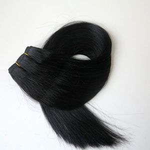 Braziliaans haar WEKS Menselijk Haar Weeft 100g 20inch 1 # / Jet Black Hair Bundels Tangle Free Indian Hair Extensions