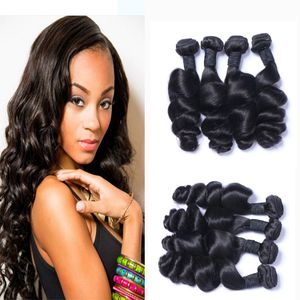 Braziliaanse menselijke Remy Virgin Loose Wave Weven onbewerkte Hair Extensions Natural Color 100G/Bundel Dubbele inslag 3Bundels/Lot