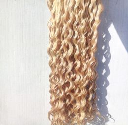 Extensions de cheveux humains brésiliens vierges bouclés profonds Remy blond foncé 27 couleurs trame de cheveux 23 paquets pour tête complète 1896456