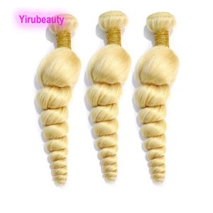 Yirubeauty – mèches brésiliennes naturelles vierges, cheveux amples ondulés, Double trame, couleur Blonde 613, 10 à 40 pouces, produits bouclés, 3 lots