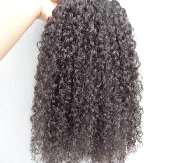 Extensions de cheveux brésiliens vierges humains 9 pièces clip dans les cheveux crépus bouclés style de cheveux brun foncé naturel noir color3939214