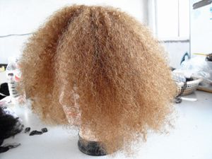 Braziliaans Menselijk Maagd Remy Clip Ins Haarextensions Donkerblond haar Inslag Menselijke bom Kinky Curly Hair Extensions Dubbelgetrokken Dik inslag
