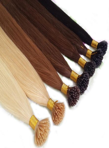 Brésilien I Tip Hair Extension Kératine Fusion Human Hair Extension 100 Strandsbag 20 couleurs à choisir parmi 1224 pouces d'usine Dire8414813