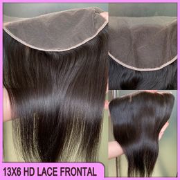 Brasileño indio 100% cabello humano crudo 13x6 HD encaje frontal 1 pieza 12-20 pulgadas color natural sedoso recto onda del cuerpo extensión de cabello rizado