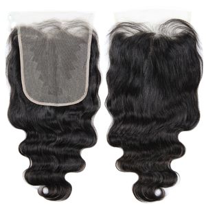 Cheveux humains vierges indiens brésiliens 10A 7x7 HD Lace Closure Body Wave Couleur naturelle pré-plumée