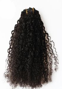 Pince à cheveux bouclés crépus brésiliens dans les Extensions de cheveux humains couleur naturelle Remy pinces à cheveux 100g 7pcsLot7484976