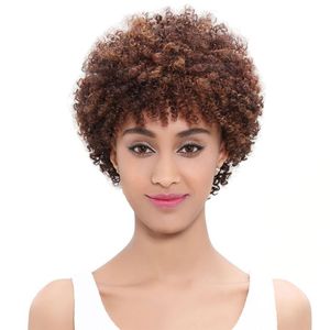 Braziliaanse kinky krullende kanten voorpruik voor vrouwen vooraf geplukte haarlijn 27# natuurlijke kleur menselijk haarpruiken
