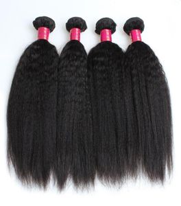 Paquetes de tejido de cabello humano recto rizado brasileño 10A Sin procesar Peruano Malasia Indio Italiano Grueso Afro Yaki Cabello recto 8287939