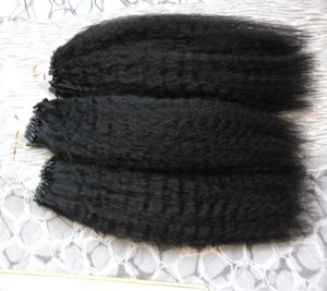 Braziliaanse Kinky Straight Virgin Hair 300G Corase Yaki Micro Ring Kralen Hair Extensions Micro Loop Real Remy Braziliaans Haar