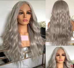 Braziliaanse Kant Voor Menselijk Haar Pruiken Voor Vrouwen Grijs Natuurlijke Golf Kanten Voorkant Pruik 13x6x1 T Deel Kanten Pruik Met Babyhaar82686096521193