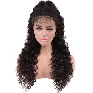 Braziliaanse kant voorkant menselijke haarpruiken voor vrouwen Remy Deep Wave Pre pluked pruik natuurlijke haarlijn 150%