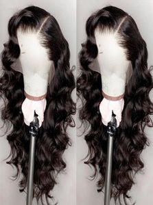Braziliaanse losse golf kanten voorkant menselijk haarpruiken voor zwarte vrouwen voorgeplukt met natuurlijke haarlijn babyhaar 150 dichtheid3799840