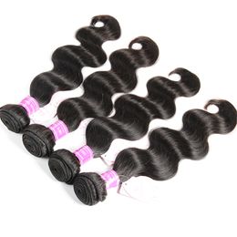 Brésilien Malaisien Indien Péruvien Cambodgien Mongol Vierge Cheveux Humains Tisse Naturel Noir Vague de Corps 4 Bundles 400g Non Transformé Bodywave