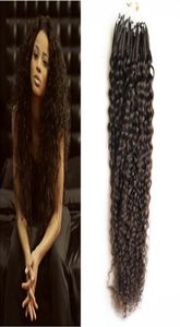 Braziliaanse micro ring loop hair extensions 100s kinky krullend micro loop hair extensions Micro Links 100g6533461