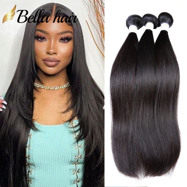 11A Top One Donateur Brésilien Virign Hair Straight Weaves Extensions de trame de cheveux humains 3/4 Bundles