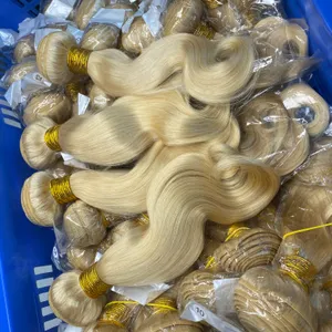 Braziliaans Peruaans Maleisisch Indiaas haar 613 Blond Body Wave Golvend haarextensions 3 bundels Bestverkopende 100% rauw Maagdelijk Remy Menselijk haar weeft