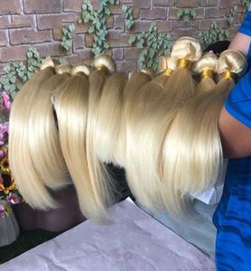 Brésilien Péruvien Malaisien Vierge Cheveux Weave 613 Blonde Bundles Whoe Droite Vague de Corps 1B613 Ombre Blonde Cheveux Humains Weave4842670