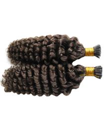 Brasileño Remy Curly I Tip Human Hair Extensions Máquina hecha pre colorada Brasil Peinado humano Keration Fusion Real Hair6316145