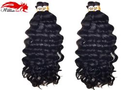 El pelo brasileño de Remy 3bundles 150g trenzas del pelo de la Virgen humana a granel onda profunda ninguna trama Wet9459772