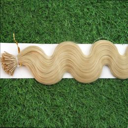 Braziliaanse Remy Hair Body Wave Natural Keratin Capsule Fusion Hair Extensions 10 "-26" Keratin Fusion Nail I Tip Hair Extensions