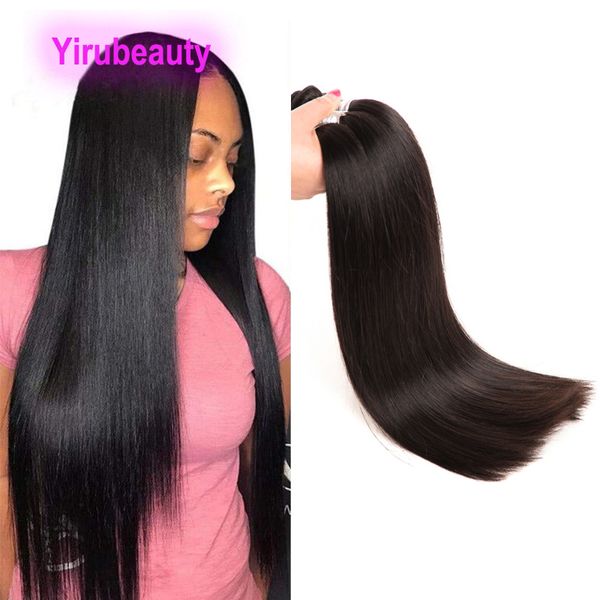 Extensions de cheveux Remy brésiliens longs pouces 32-38 pouces vague de corps droite couleur naturelle 100% cheveux vierges humains en gros trois pièces