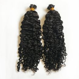 Braziliaanse Remy Human Hair Microlink Pre -gebonden Sassy Curly I Tip Haren Extension Soft Curly