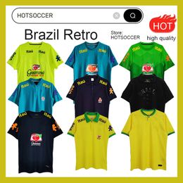 Braziliaans retro voetbalshirt ROMARIO RIVALDO Brazilië CARLOS Ronaldinho camisa de futebol 1998 2002 KAKA 2006 2000 1994 1970 1950 PELE vintage voetbalshirt