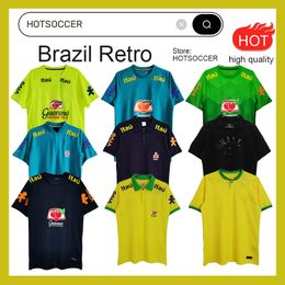 Maillot de football rétro brésilien ROMARIO RIVALDO Brésil CARLOS Ronaldinho camisa de futebol 1998 2002 KAKA 2006 2000 1994 1970 1950 Maillot de football vintage PELE