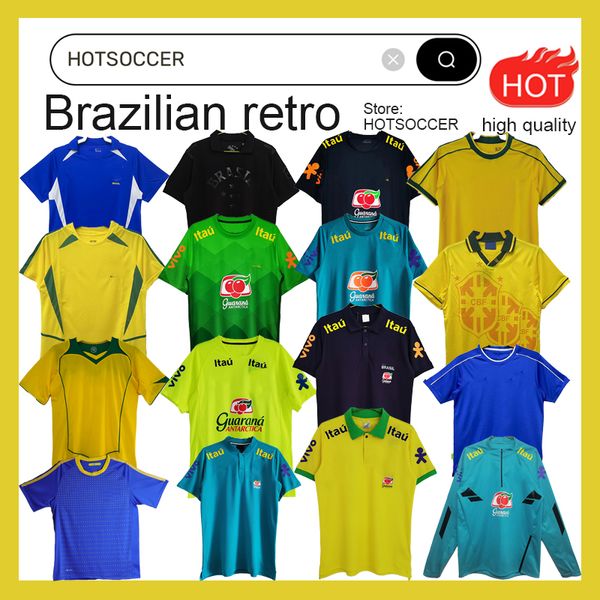 Maillot de football rétro brésilien ROMARIO RIVALDO Brésil CARLOS Ronaldinho camisa de futebol 1998 2002 KAKA 2006 2000 1994 1970 1957 Maillot de football vintage PELE